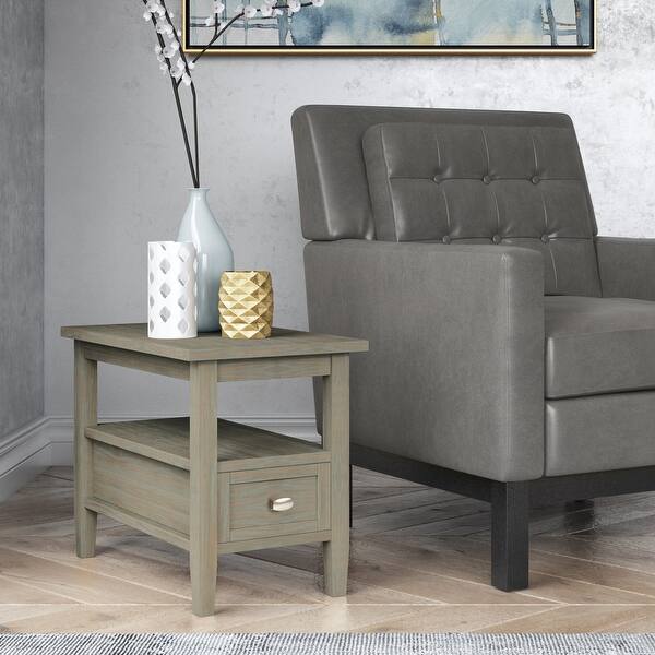 Shop Wyndenhall Norfolk Solid Wood 14 Inch Wide Rectangle Rustic Narrow Side Table 14 Inches Wide 14 Inches Wide On Sale Overstock 26410086 Distressed Grey