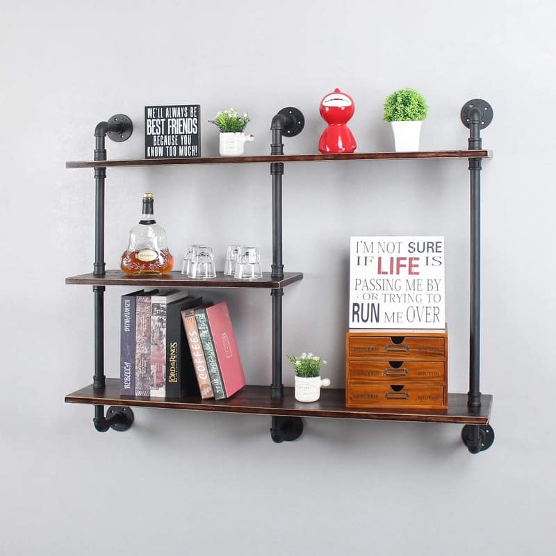 3-Tier Wall Mount Shelf - 9.8"D x 43.3"W x 37.8"H