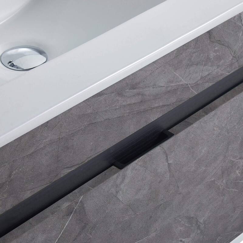 Fine Fixtures - Wall Mount Bathroom Vanity And Sink, Knob Free Design - Alpine Collection -