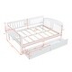 preview thumbnail 9 of 7, Full size Daybed Wood Slat Support with Two Drawers and Rails in Three Sides