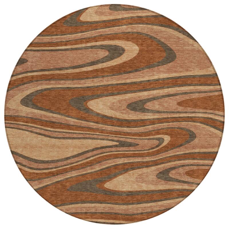 Machine Washable Indoor/ Outdoor Abstract Busey Chantille Rug