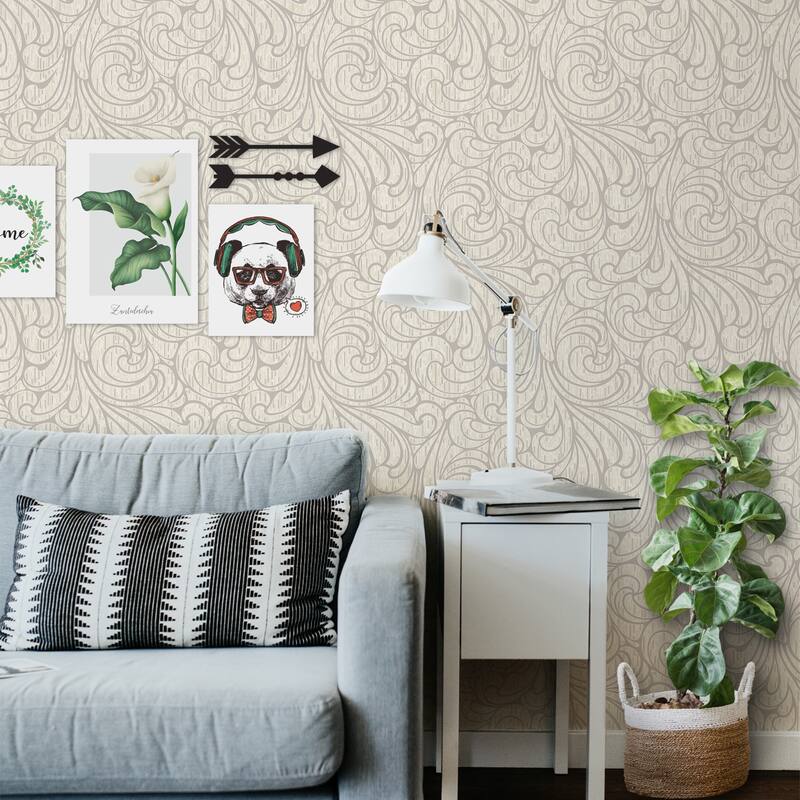 SUSSEXHOME Removable Wallpaper-Waterproof, Strippable, Light Resistance & Cleanable Wall Paper Roll-Wallpaper-Flowery