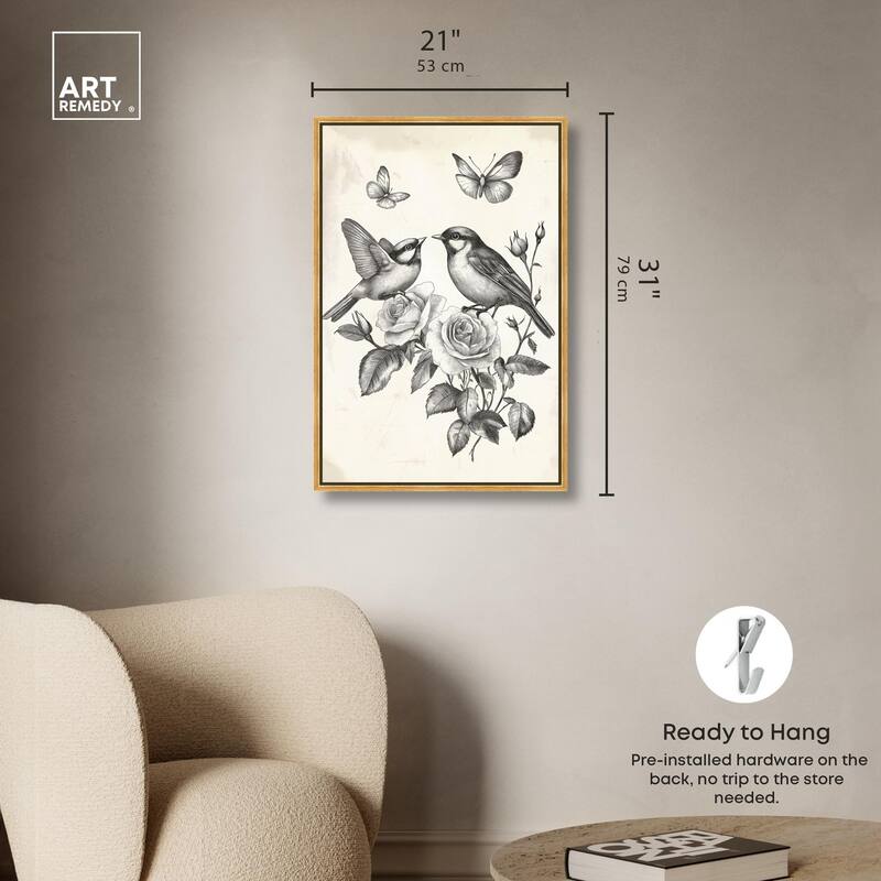 Perched Pair II Canvas by Art Remedy