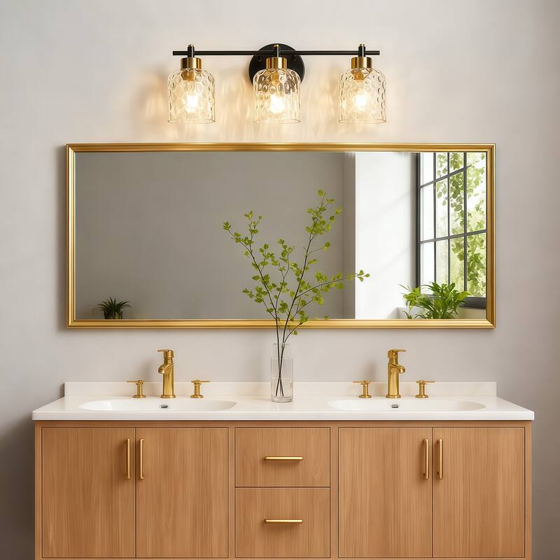 Starsky 2/3/4 Light Modern Dimmable Hammered Glass Bathroom Vanity Light