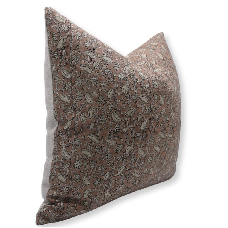 Linen Bohemian Block print pillow Cover- Pishta