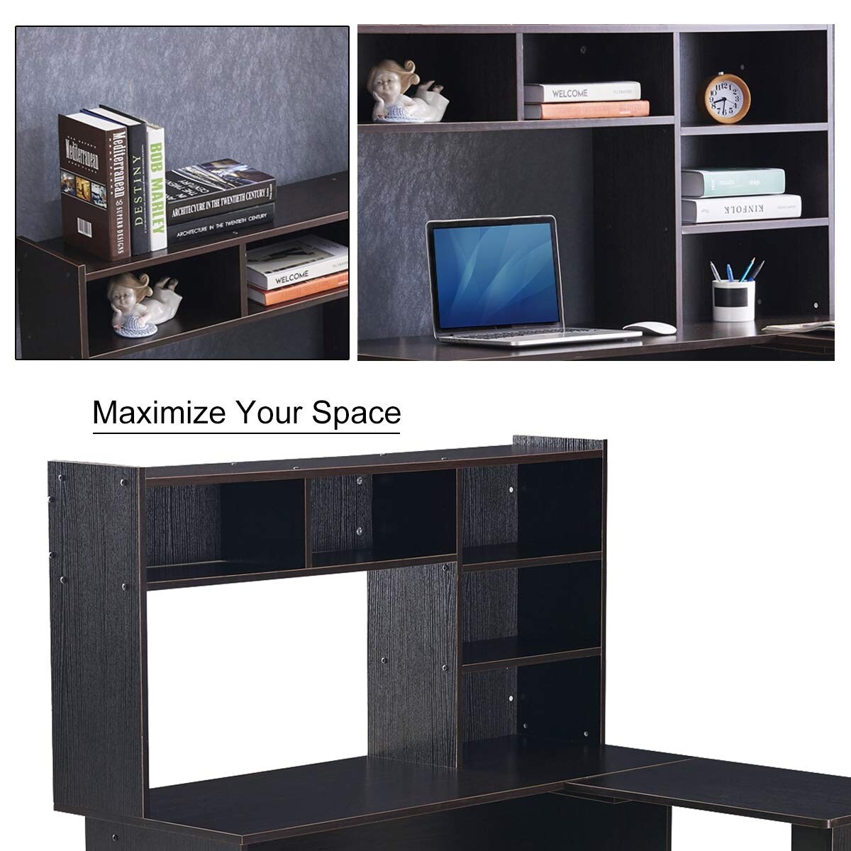 Shop Mcombo Modern Computer Desk With Hutch L Shaped Gaming Desk