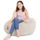 Kids Bean Bag Chair, Big Comfy Chair - Machine Washable Cover - 38 Inch Large - Soft Faux Rabbit Fur - Cream
