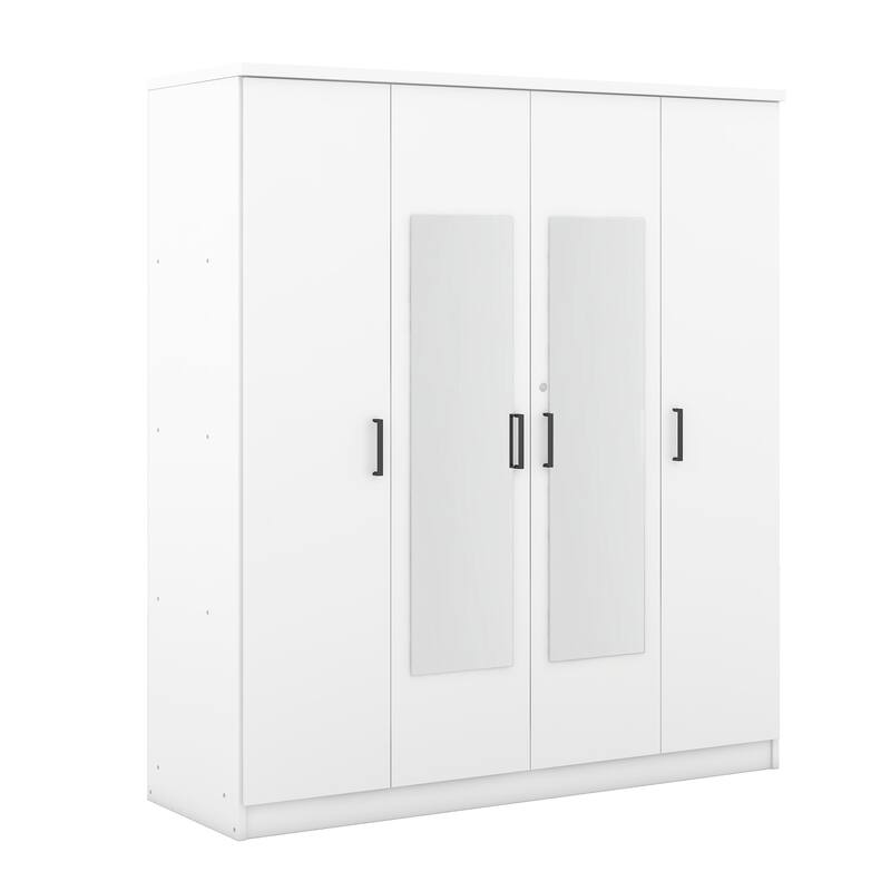 4-Door Mirror Wardrobe with shelves