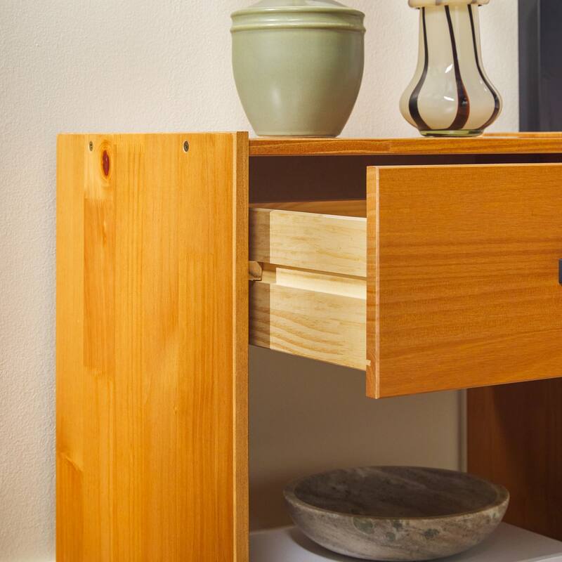 Walker Edison Modern Easy Assembly 1-Drawer Solid Wood Nightstand