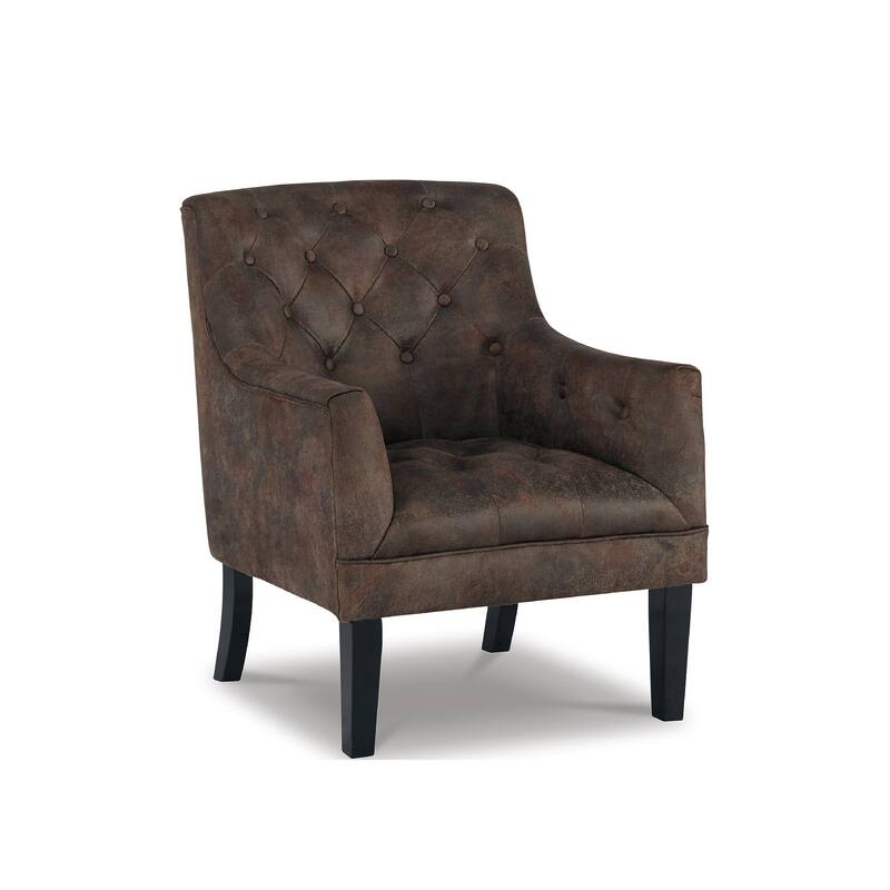 Drakelle Traditional Faux Leather Accent Chair