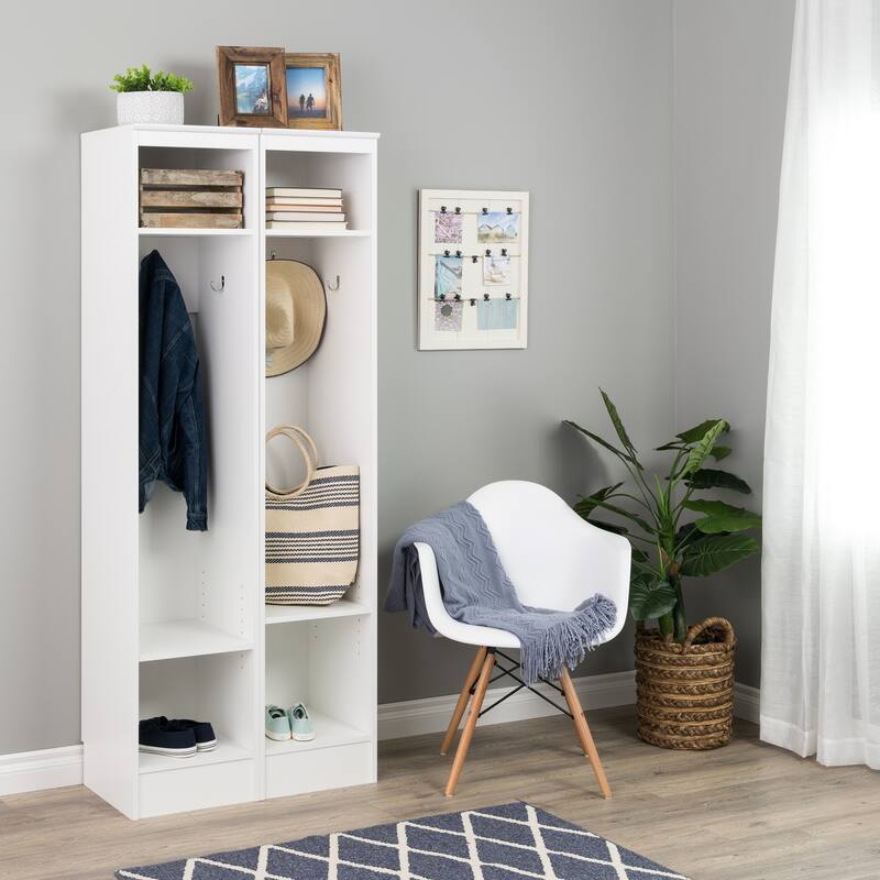 Prepac Narrow Entryway Organizer - Set of Two - White
