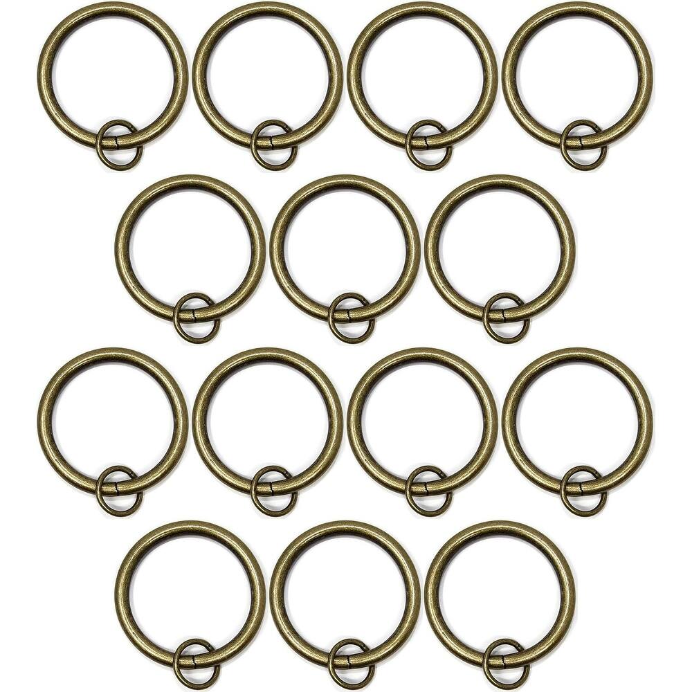 Set of 14 Solid Metal Window Drapery Curtain Panel Ring with Eyelet, 1.5" Inner Diameter, Fits Up to 1.25" Rod