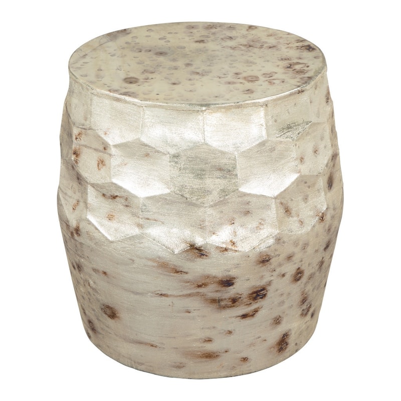 HomeRoots 22" Beige Iron Round Block End Table - 22' X '21.7' X '22