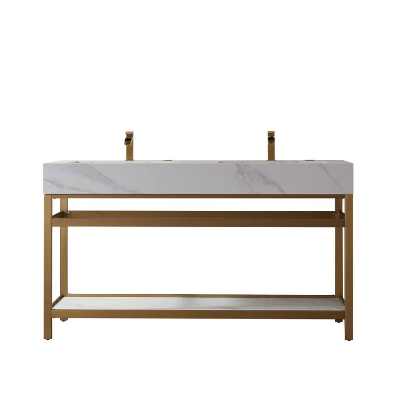 Bilbao 60" Vanity ,stainless steel bracket and Countertop,no Mirror