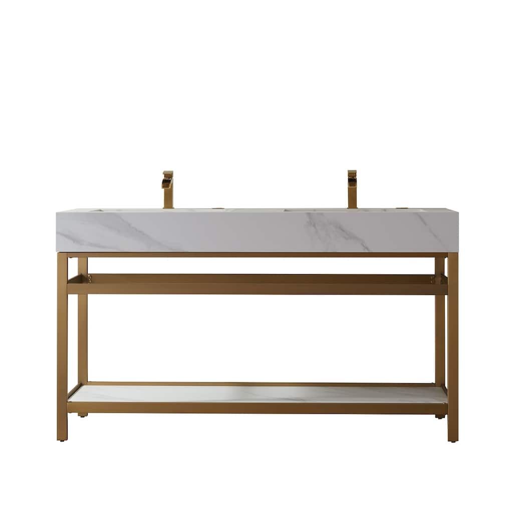 Bilbao 60" Vanity ,stainless steel bracket and Countertop,no Mirror