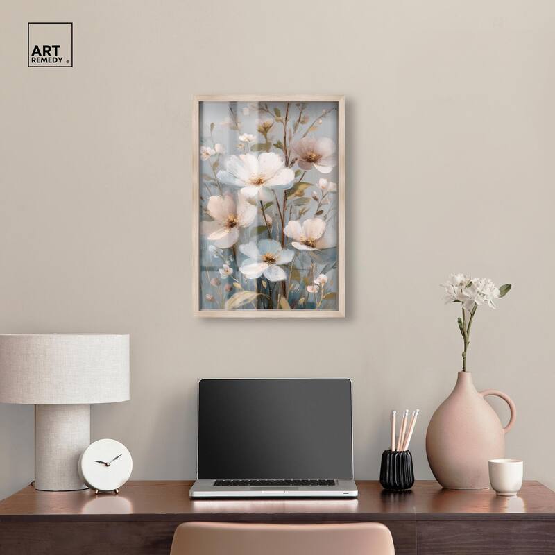 Vintage White Meadow Shadowbox by Art Remedy