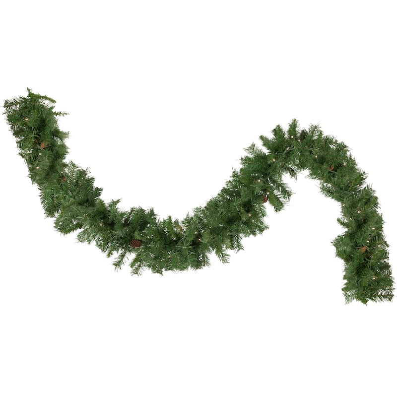 50' x 12" Black River Pine Artificial Christmas Garl, Warm White LED