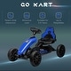 preview thumbnail 1 of 5, Blue Kids Pedal Go Kart, Adjustable Seat, Shock-Absorbing Wheels, Ages 3-8 5-7 Years - Blue