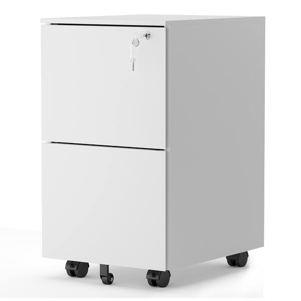 Shop 2 Drawers Metal Mobile File Cabinet With Lock And Wheels On Sale Overstock 32172993