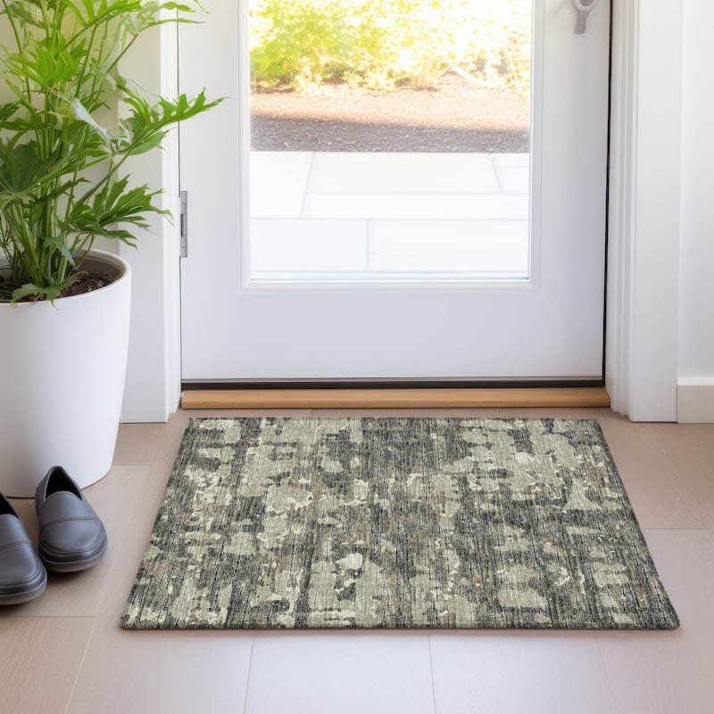 Premium Washable Super Soft Abstract Plaid Mayfield Rug - Earth - 1' 8" x 2' 6" - Rectangle