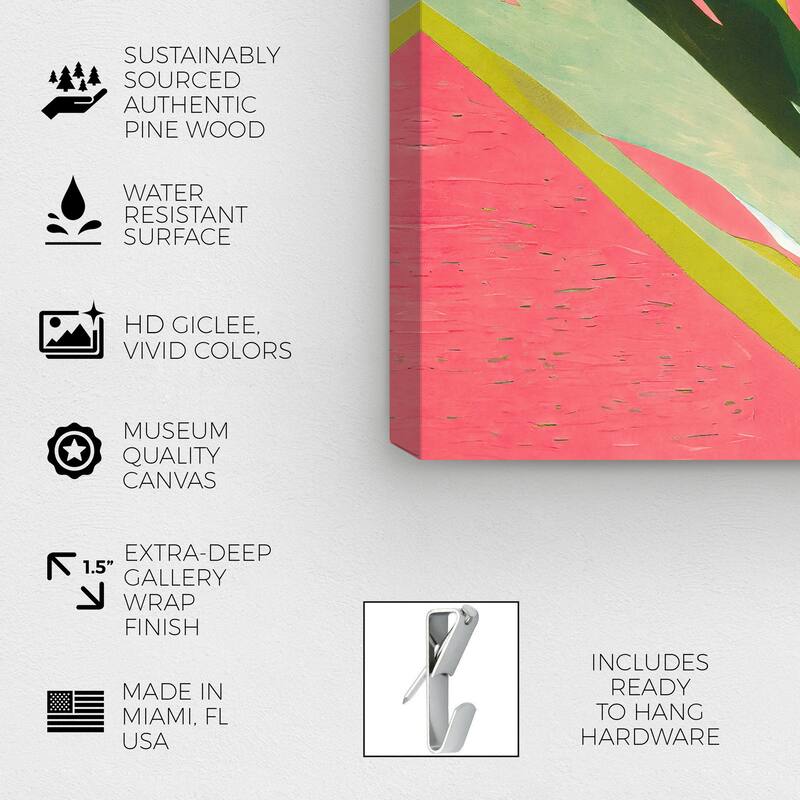 Wynwood Studio Abstract Sloping Garden Green and Modern & Contemporary Wall Art Canvas Print