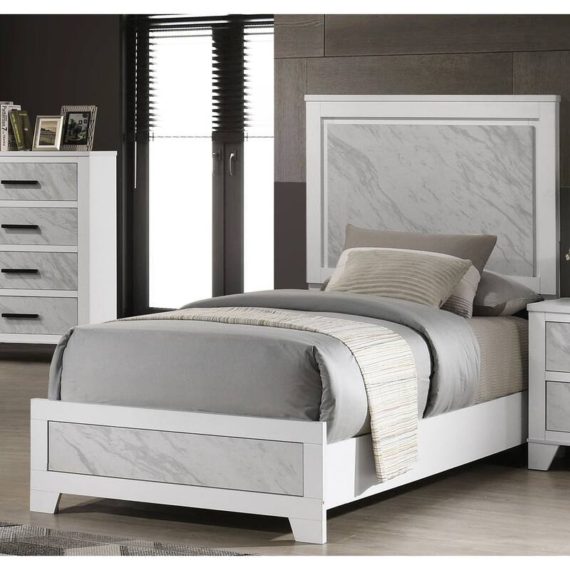 Contemporary White Finish 1PC Bed