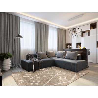 Kas Rugs Marley Modern Southwest Hand-Knotted Wool Shag Rug