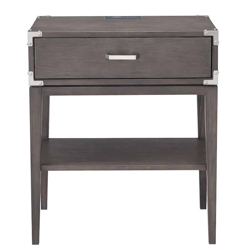 Leick Home 24022 Beckett One Drawer Nightstand Side Table