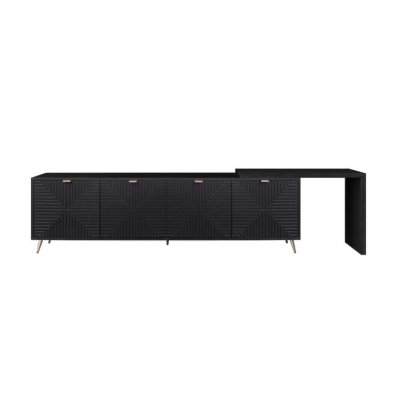 Extendable TV Stand 4 Door Adjustable Media Cabinets TV Console
