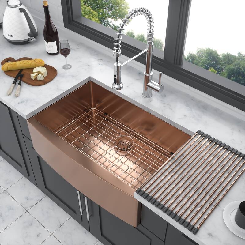 Farmhouse 16 Gauge Single Bowl Stainless Steel Kitchen Sink