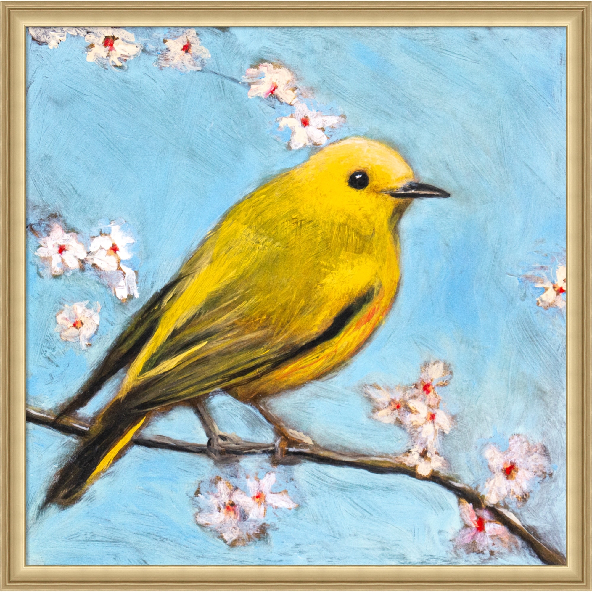 Happy Bird by Claire Lerner Framed Mounted Canvas Wall Art Print