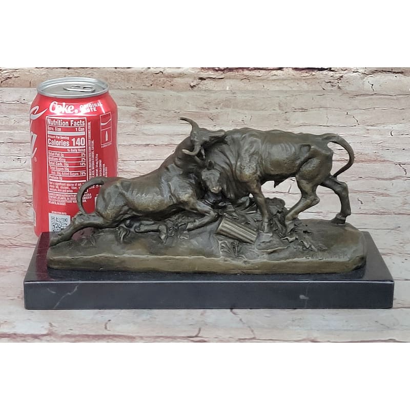 Combat De Taureaux By Clesinger Imitative Bulls Fighting Bronze Statue Sculpture 5 Inches X 10 Inches