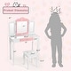 preview thumbnail 5 of 18, Gymax Kids Vanity Princess Makeup Dressing Table Chair Set W/ - See Details