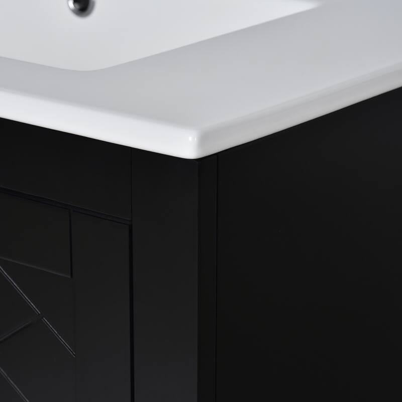 Bathroom Vanity with Sink, Vanity Set with Undermount Sink, Bathroom Storage Cabinet with 3 Drawers and Soft-Closing Doors