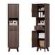preview thumbnail 14 of 19, Garvee 67" Tall Freestanding Narrow Raised Bathroom Laundry Storage Cabinet with Drawer