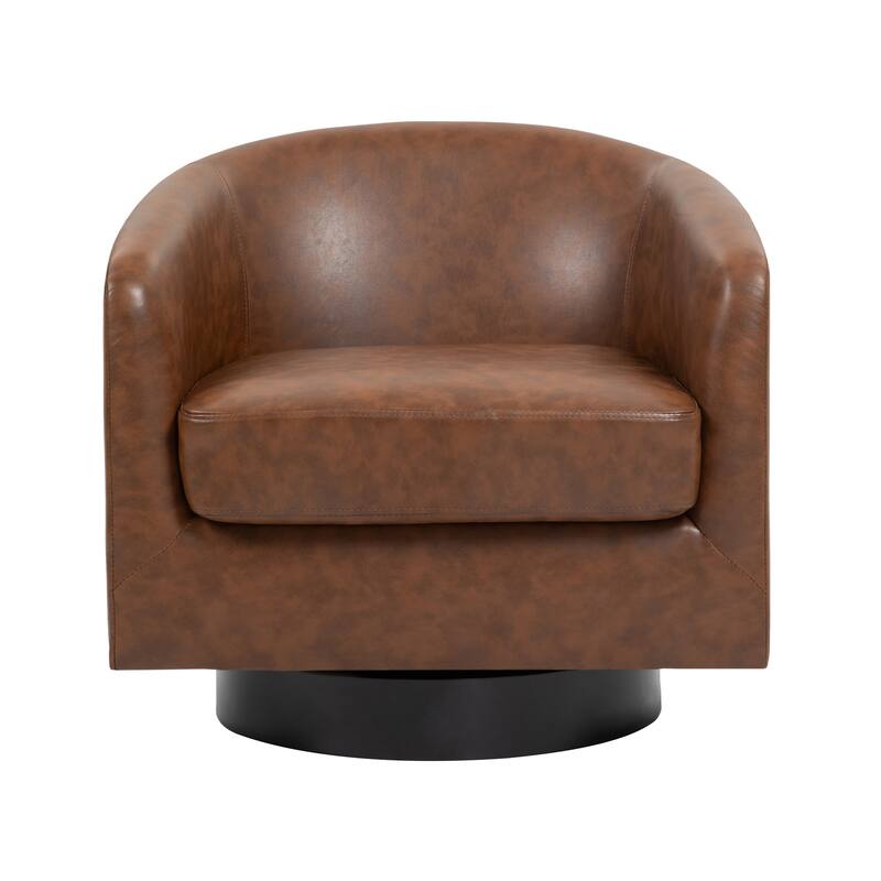 Round Barrel Armchair 360-Degree Swivel Accent Chairs