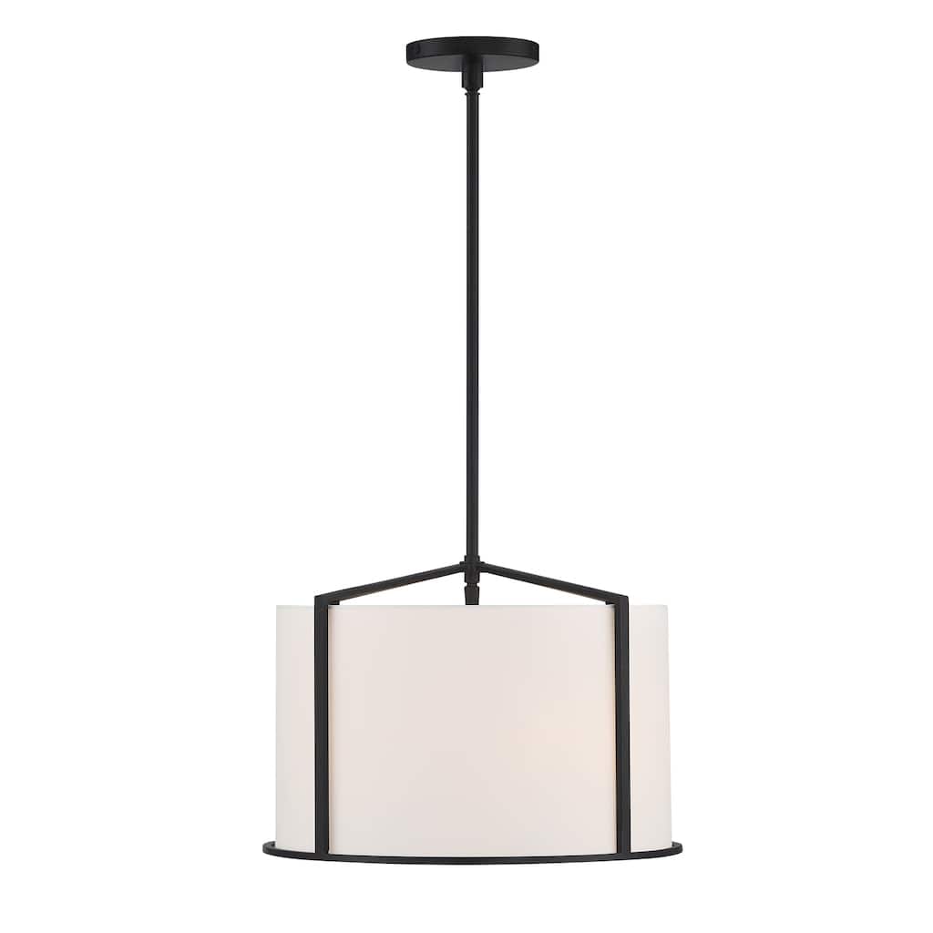 Carlyn 4 Light Black Pendant - 16'' W x 12.25'' H