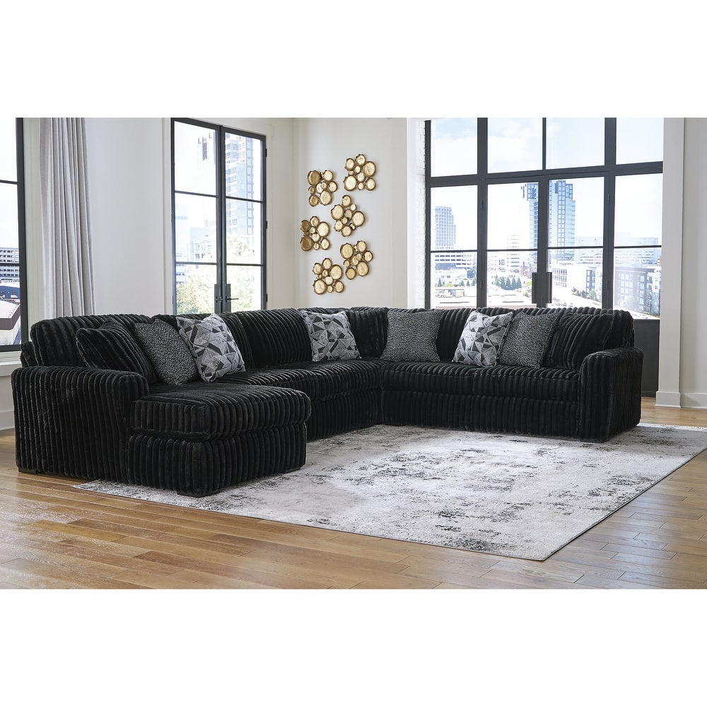 Signature Design by Ashley Midnight-Madness 4-Piece Sectional with Chaise - 151"W x 121"D x 40"H