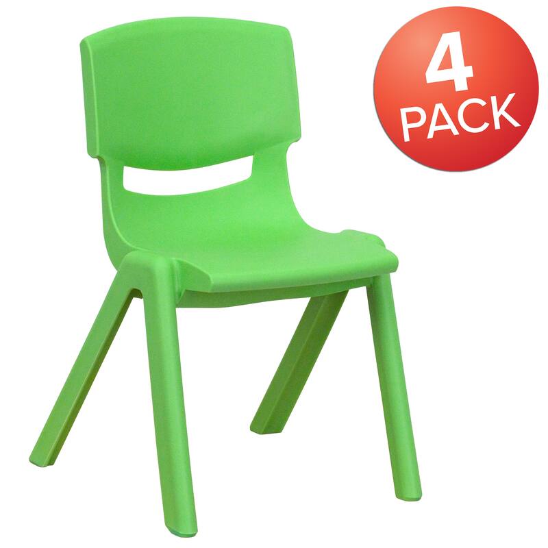 4 Pack Plastic Stack School Chair with 12" Seat Height - Kids Chair