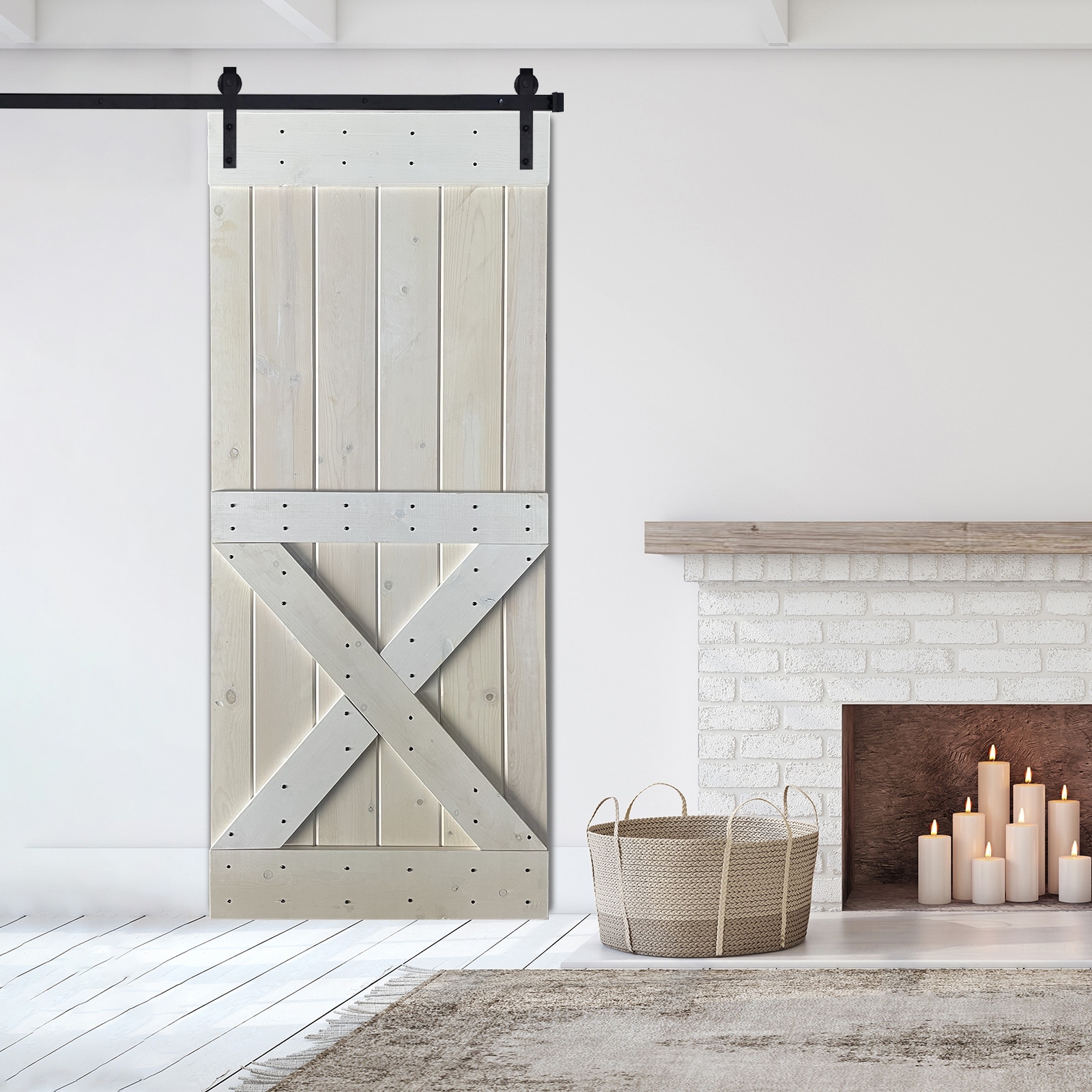 x-Brace Wood Barn Door Fully Assembled