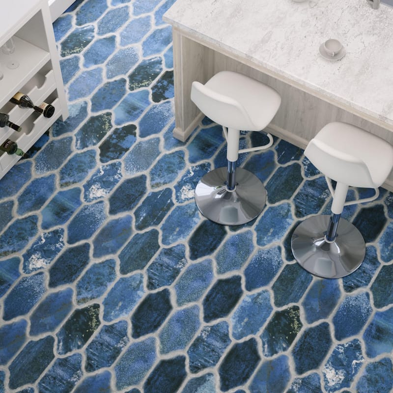 Merola Tile Dorne Provenzal Blue 6-1/4" x 12-3/4" Porcelain Floor and Wall Tile