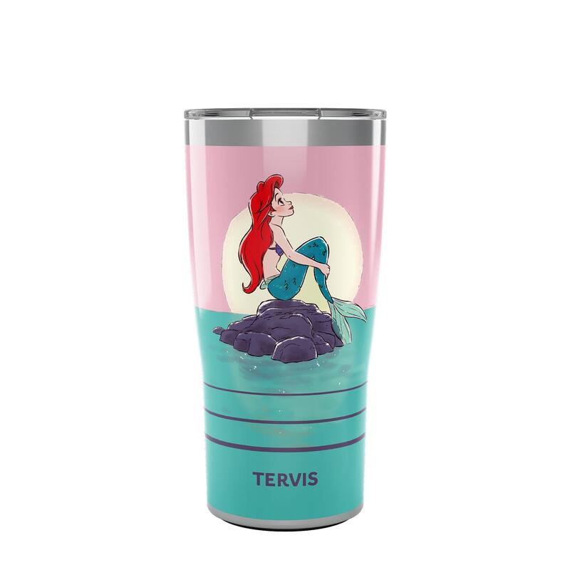 Tervis Traveler Disney The Little Mermaid Thoughtful Ariel Triple Walled Insulated Tumbler Travel 20oz, Stainless Steel