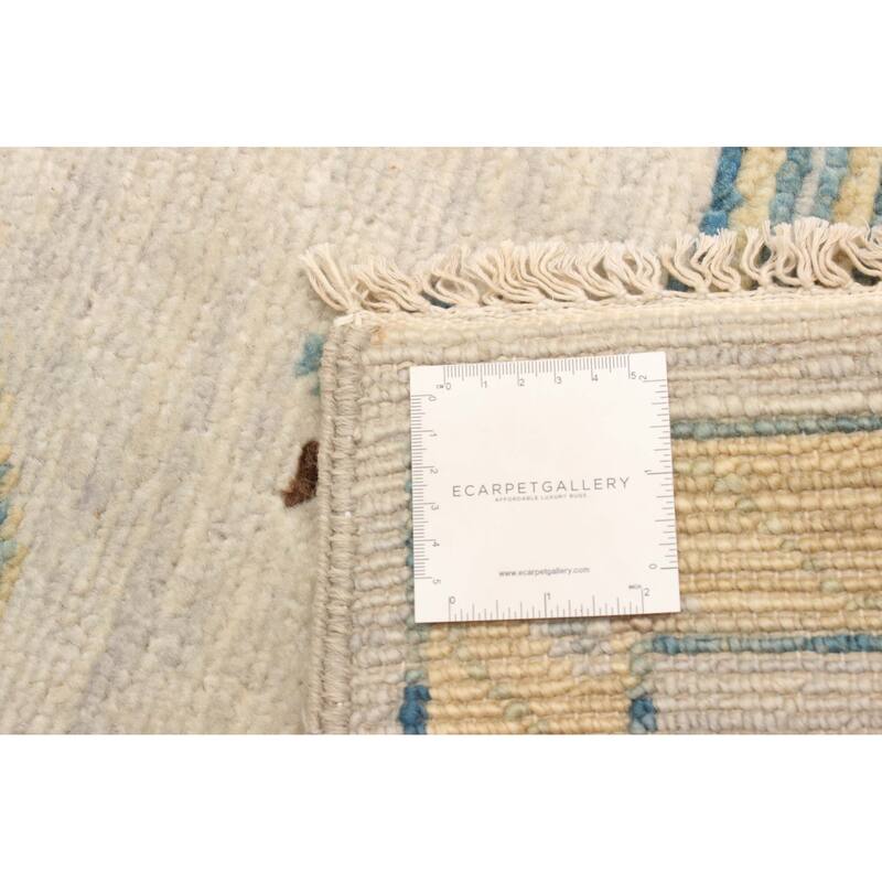 ECARPETGALLERY Hand-knotted Mystique Light Grey Wool Rug - 5'1 x 7'0