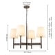 preview thumbnail 11 of 9, 29.5 in. Modern Classic Distressed Antique Brass 4-Light Chandelier with Light Brown Linen Cone Shade for Living & Dining Room