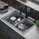 preview thumbnail 72 of 89, Karran Drop-In Quartz 33 in. 1-Hole 60/40 Double Bowl Kitchen Sink Kit