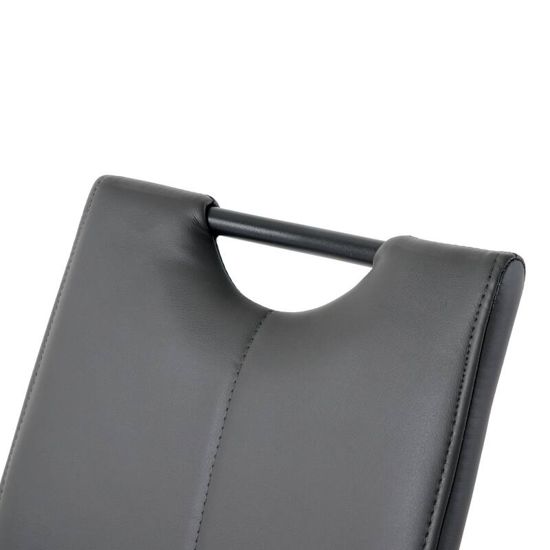 Modern Charcoal PU dining chair living room chair upholstered chair, metal chair leg design (Set of 4)