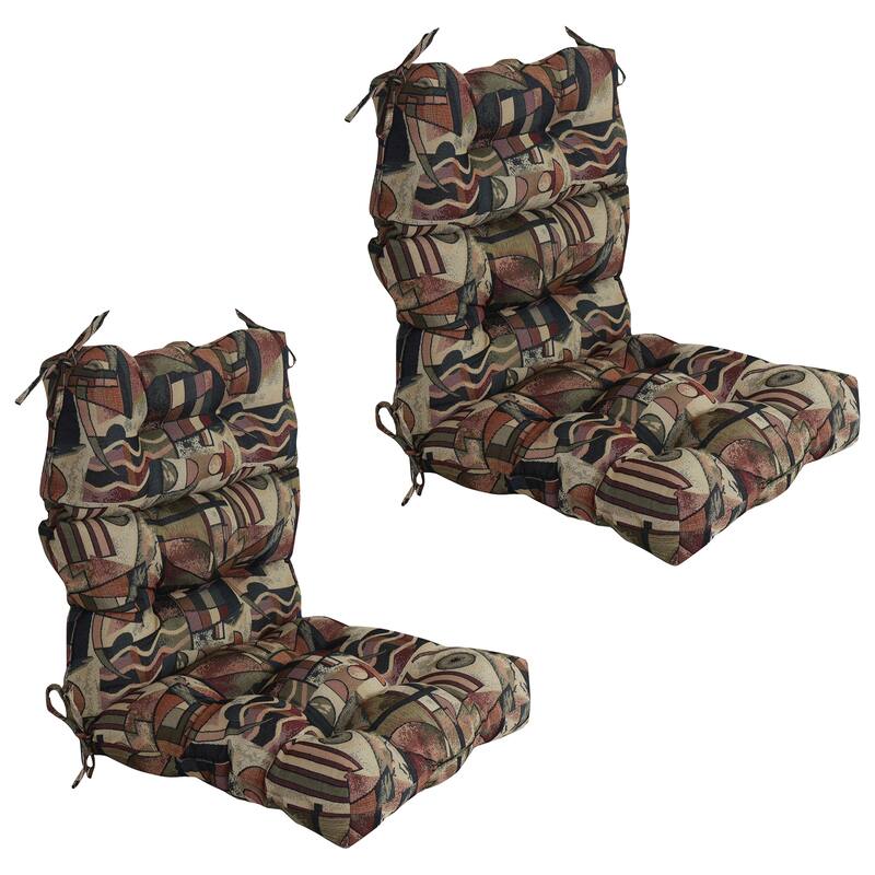 Tapestry Tufted Seat/Back Chair Cushion (Multiple Sizes) - 20 x 42 - Picasso - Set of 2
