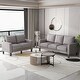 preview thumbnail 16 of 23, 2 Piece Sofa Sets with Solid Wood Legs & Storage, Modern Upholstered 3-Seat Sofa Loveseat Couch Set Furniture for Living Room Light Grey