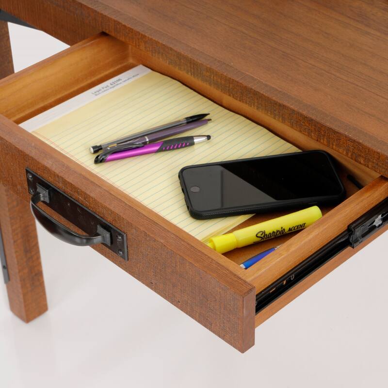 48 Inch Desk with USB Ports - Modern Computer Writing Table with Hutch