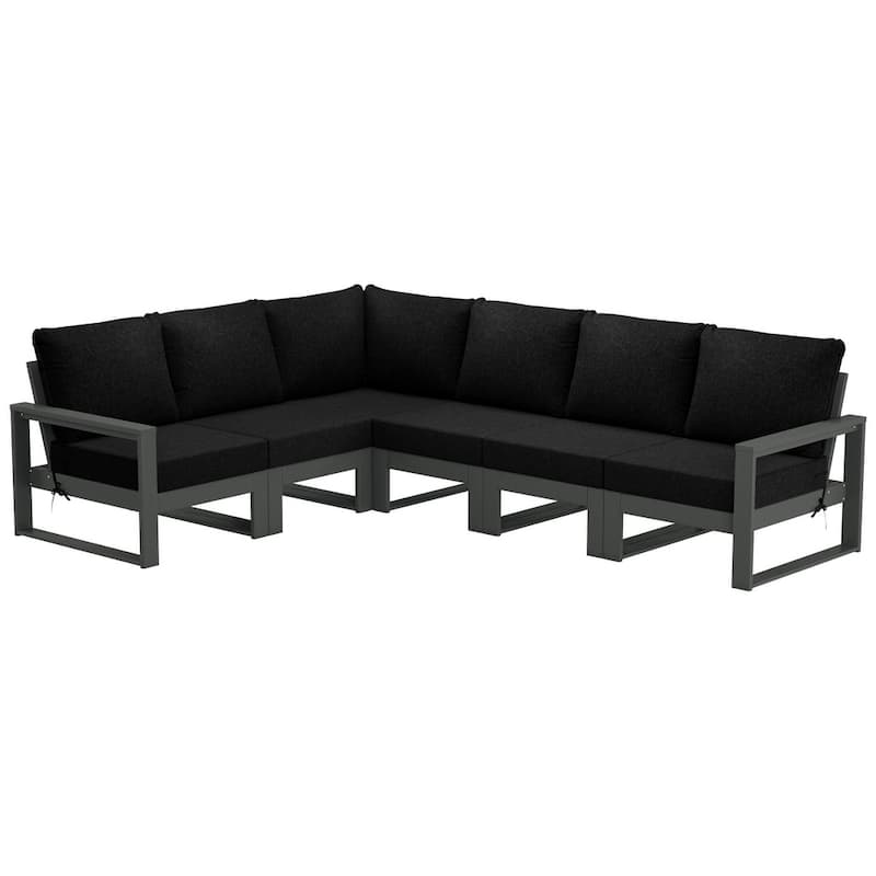 Endless Patio 6-Piece Deep Seating Set with Gray Frame - Gray/Black